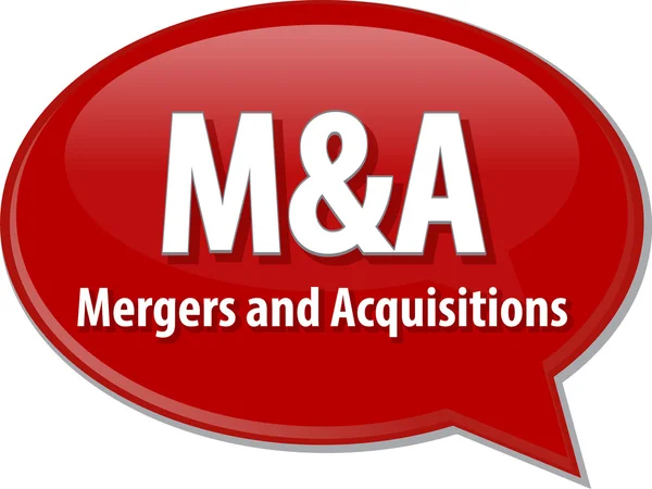 M&A acronym word speech bubble illustration — Stock Photo, Image