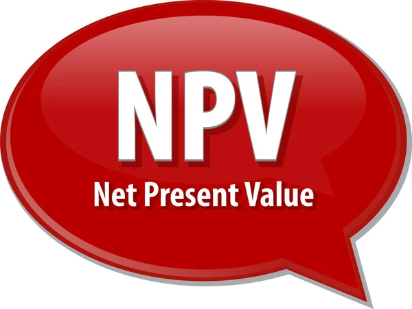 Иллюстрация пузыря речи слова NPV — стоковое фото