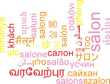 Salon çok dilli wordcloud arka plan kavramı