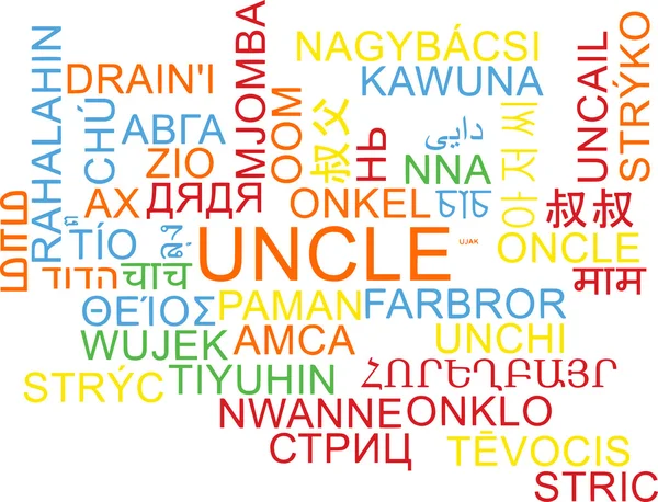 Uncle multilanguage wordcloud background concept — Stock Photo, Image