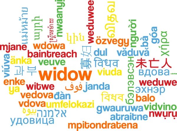 Viuda multilenguaje wordcloud concepto de fondo — Foto de Stock