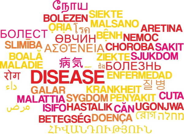 Concetto di sfondo wordcloud multilingue delle malattie — Foto Stock