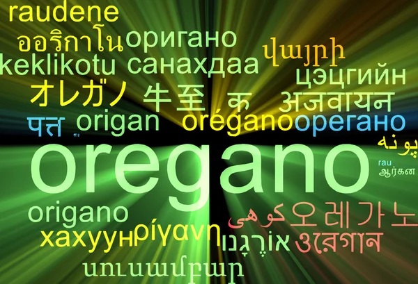 Ρίγανη γλωσσών στα wordcloud φόντο έννοια λαμπερό — Φωτογραφία Αρχείου