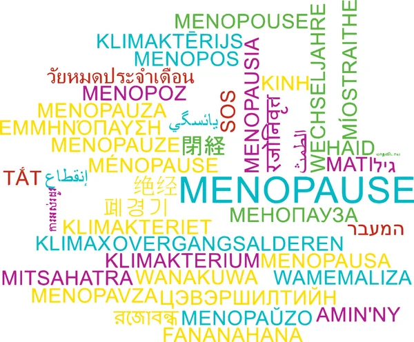 Menopauze meertalige wordcloud achtergrond concept — Stockfoto