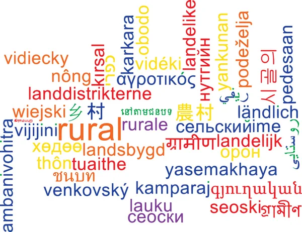 Rural multilanguage wordcloud background concept — Stock Photo, Image