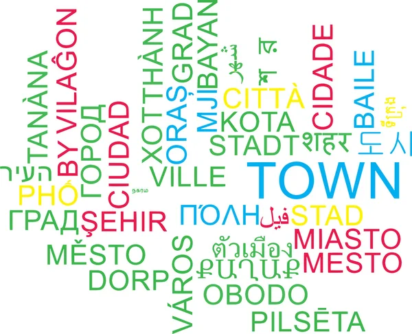 Town multilanguage wordcloud background concept — Stock Photo, Image