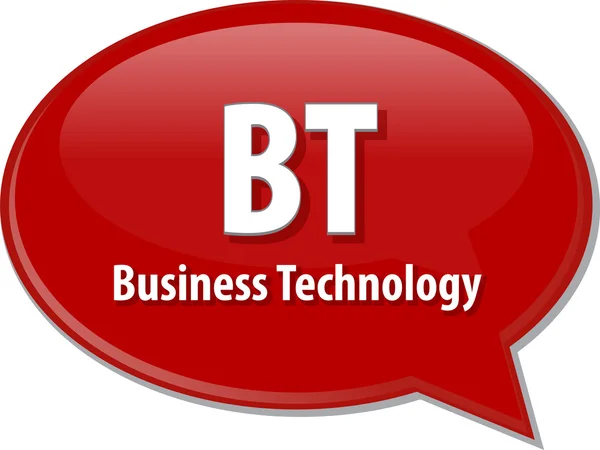 BT acronym word speech bubble illustration — Stock Photo, Image