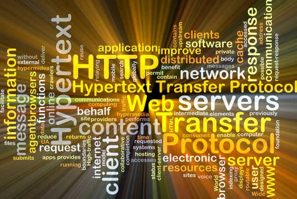 Protocolo de transferencia de hipertexto Concepto de fondo HTTP brillante — Foto de Stock