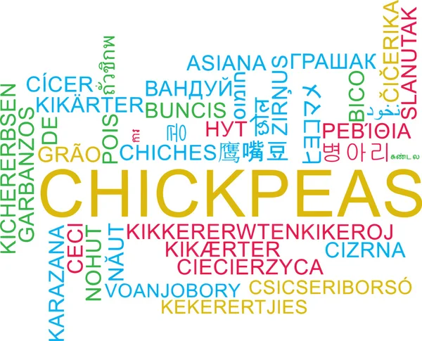 Cizrnu vícejazyčné wordcloud pozadí koncepce — Stock fotografie