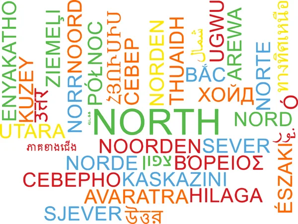 North multilanguage wordcloud background concept — Stock Photo, Image