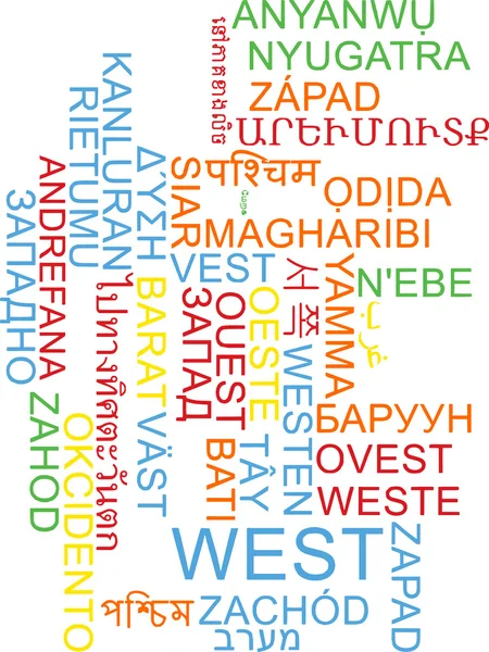 West multilanguage wordcloud background concept — Stock Photo, Image