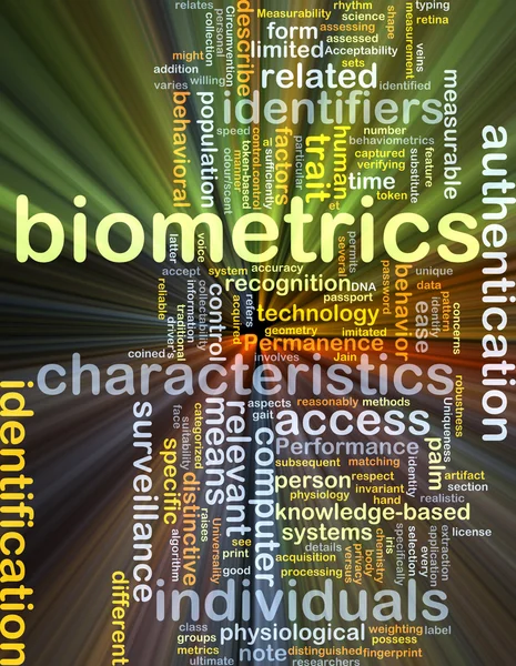 Biometrics background concept glowing — Stock Photo, Image