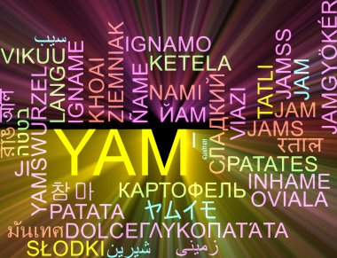 parlayan yam çoklu dil wordcloud arka plan kavramı