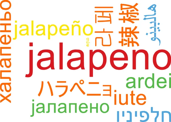 Jalapeno conceito de fundo multilíngue wordcloud — Fotografia de Stock
