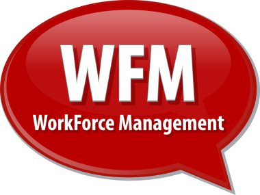 WfM kısaltma kelime konuşma balonu illüstrasyon