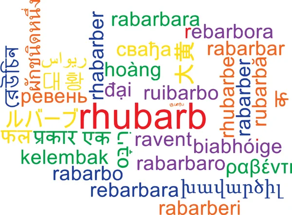 Rhubarb multilanguage wordcloud background concept — Φωτογραφία Αρχείου