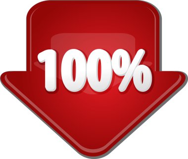 Yüzde yüz aşağı ok kabarcık illüstrasyon