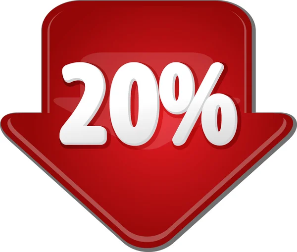 Twenty percent down arrow bubble illustration — Stock Photo, Image