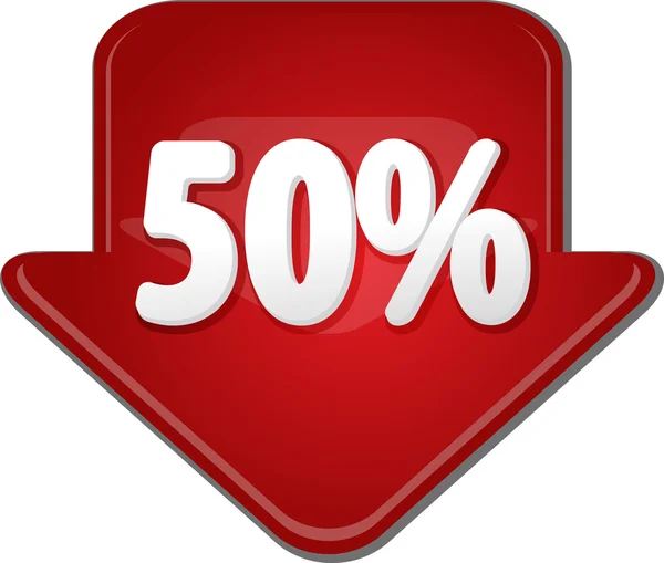 Fifty percent down arrow bubble illustration — Stock Photo, Image