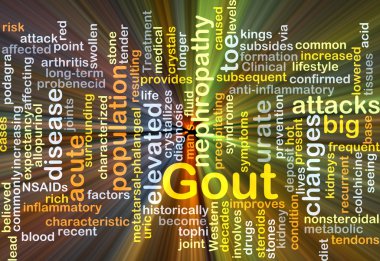 Gout background concept glowing clipart