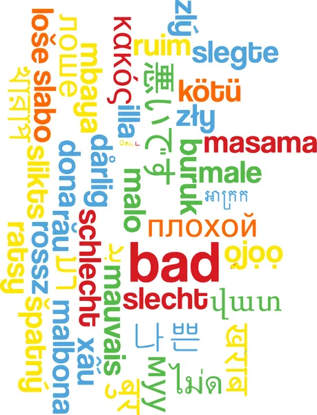 Bad multilanguage wordcloud background concept — Stock Photo, Image