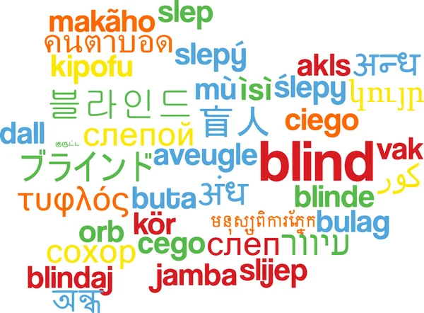 Blind multilanguage wordcloud background concept — Stock Photo, Image