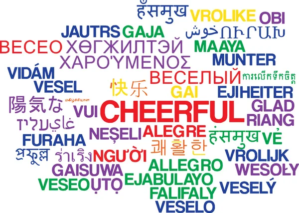 Cheerful multilanguage wordcloud background concept — Stock Photo, Image