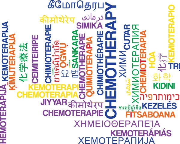 Chemioterapia multilingua wordcloud concetto di fondo — Foto Stock