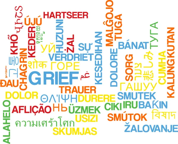 Grief multilanguage wordcloud background concept — Stock Photo, Image