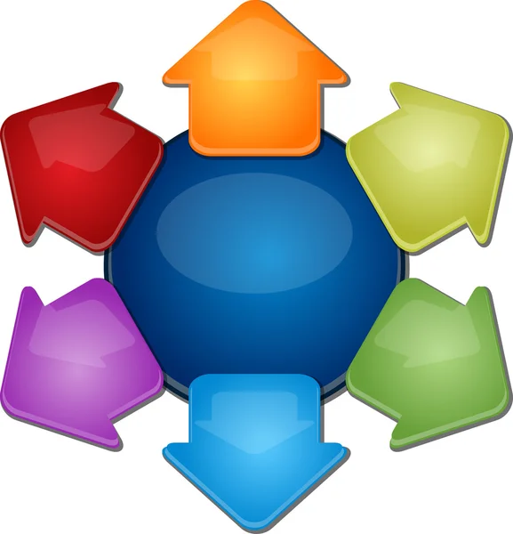 Six outward arrows Blank business diagram illustration — Φωτογραφία Αρχείου