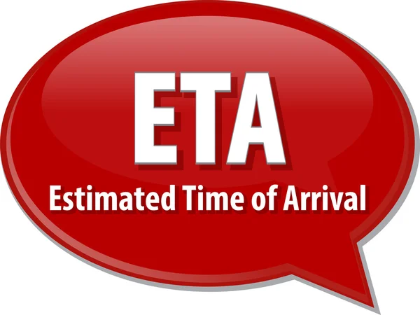 ETA acronym word speech bubble illustration — Stock Photo, Image