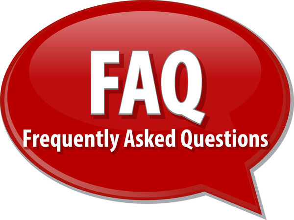 FAQ acronym word speech bubble illustration