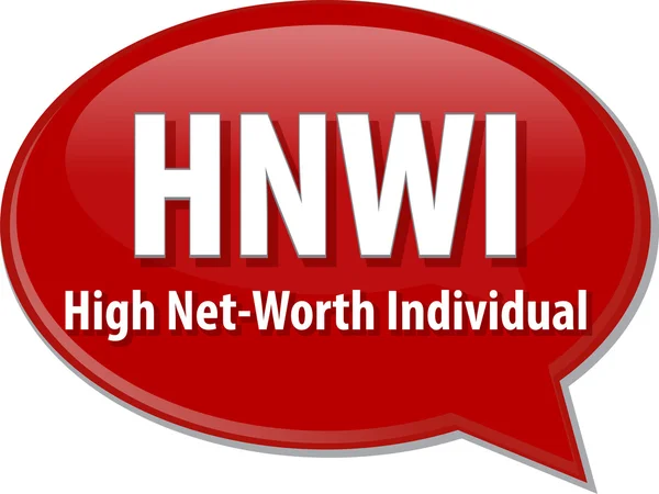 HNWI acronym word speech bubble illustration — Stock Photo, Image