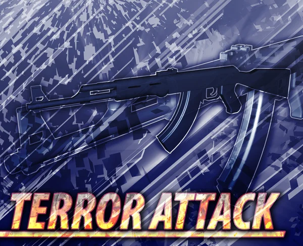 Terroranschlag abstraktes Konzept digitale Illustration — Stockfoto