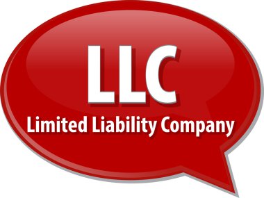 LLC kısaltma kelime konuşma balonu illüstrasyon