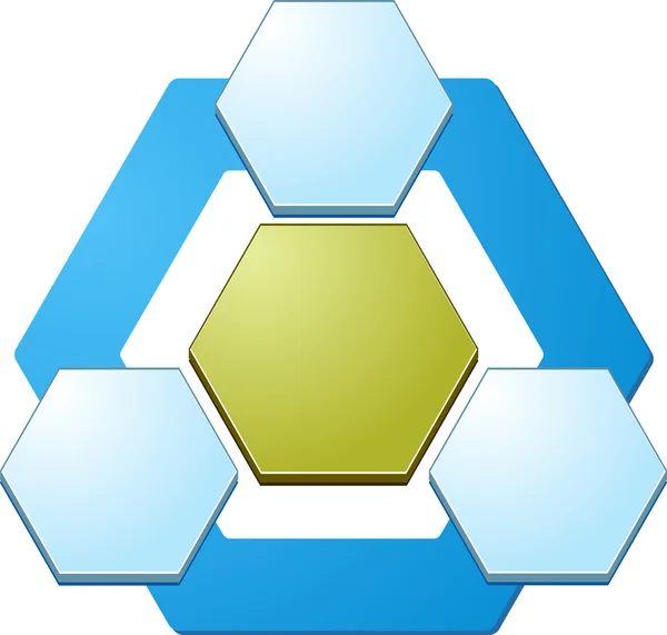 Three Blank hexagon relationship  business diagram illustration — 스톡 사진