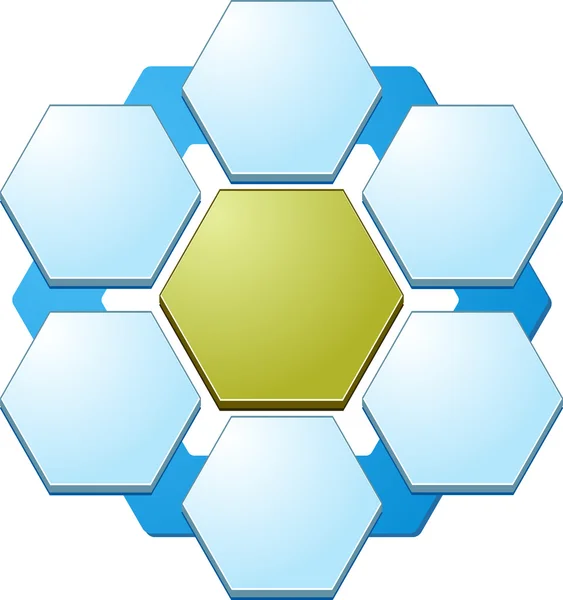 Six Blank hexagon relationship  business diagram illustration — Stockfoto