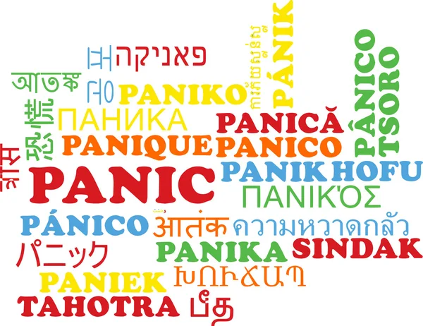 Panic multilanguage wordcloud background concept — Stock Photo, Image