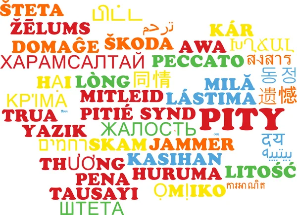 Pity multilanguage wordcloud background concept — Stock Photo, Image