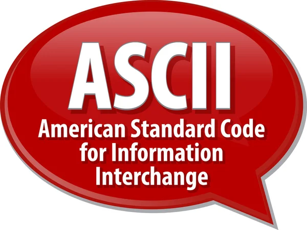 ASCII acronym definition speech bubble illustration — Stock Photo, Image