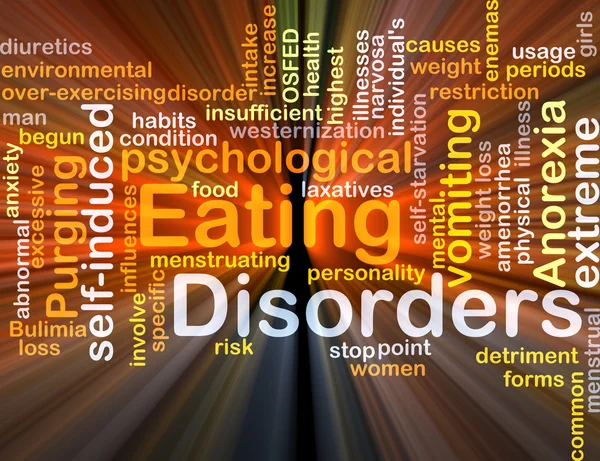 Eating disorders background concept glowing — Stock Photo, Image