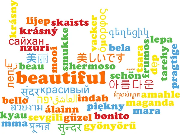 Beau concept de fond wordcloud multilingue — Photo