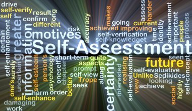 Self-assessment background concept glowing clipart