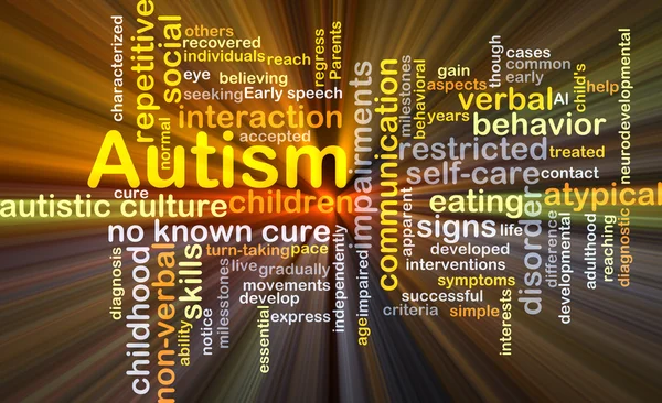 Концепція тла аутизму, що світиться — стокове фото