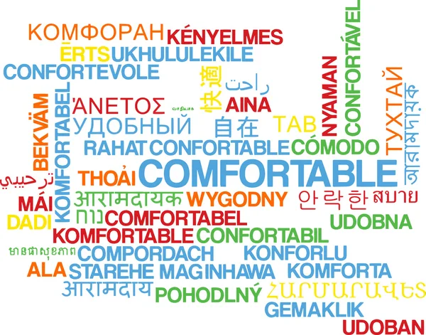 Comfortable multilanguage wordcloud background concept — Stock Photo, Image