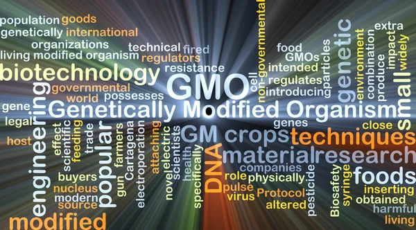 Organisme génétiquement modifié OGM concept de fond rayonnant — Photo