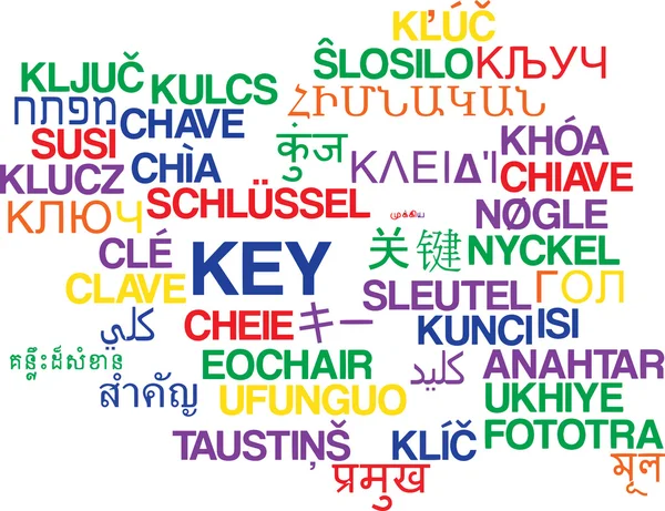 Key multilanguage wordcloud background concept — Stock Photo, Image