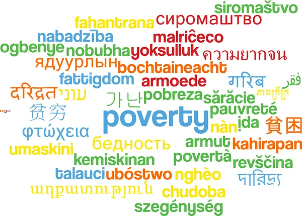 Poverty multilanguage wordcloud background concept — Stock Photo, Image