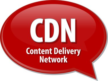 CDN kısaltma tanımı konuşma balonu illüstrasyon