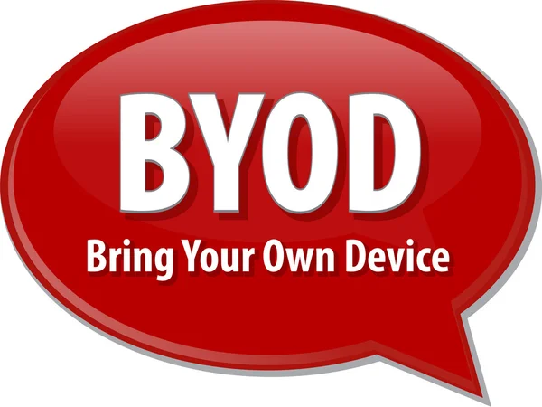 BYOD acrónimo definición discurso burbuja ilustración — Foto de Stock